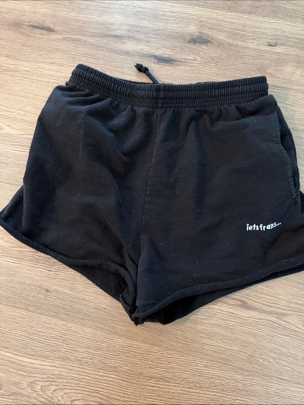 Black Athletic Drawstring Women's Shorts with Subtle Logo